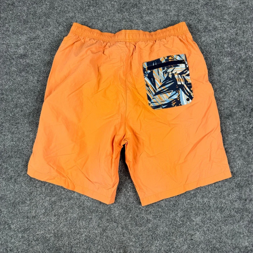 Columbia Shorts Mens Size S Orange Swim Trunks Mesh Lined Tropical Pocket Casual